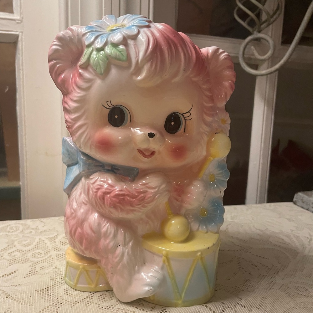 Vintage Kitsch 1950s Ruben Originals Ceramic Bear Planter Nursery Japan
